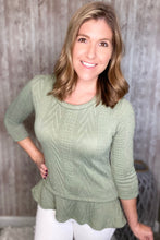 Load image into Gallery viewer, Jacquard Knitted Olive Top
