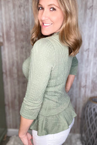 Jacquard Knitted Olive Top