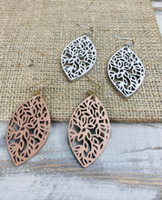 Load image into Gallery viewer, Laser Cut Leather Drop Earrings
