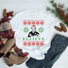 Load image into Gallery viewer, Ted Lasso &quot;Believe&quot; Christmas T-Shirt
