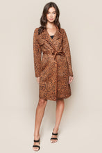 Load image into Gallery viewer, Leopard Suede Trench Coat
