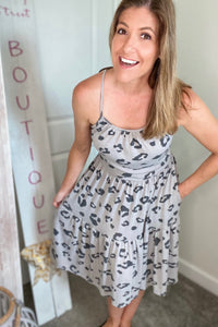 Leopard Tiered Pocket Dress