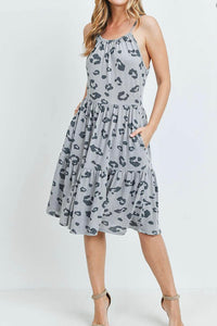 Leopard Tiered Pocket Dress