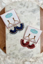 Load image into Gallery viewer, Macramé Oval Earrings
