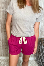 Load image into Gallery viewer, Magenta Drawstring Lounge Shorts
