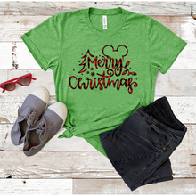 Load image into Gallery viewer, Merry Christmas Mickey Script T-Shirt
