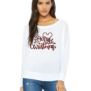 Merry Christmas Mickey Script T-Shirt