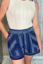 Load image into Gallery viewer, Navy Striped Pocket Shorts
