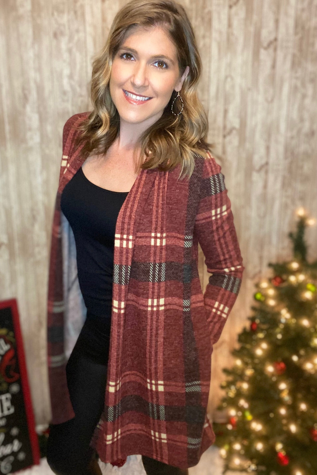 Mad For Plaid Mohair Cardigan With Pockets