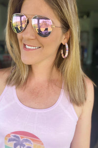 WearMePro Gold & Pink Mirror Aviator Sunglasses