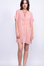 Load image into Gallery viewer, Pink Fringed Swim Suit Cover
