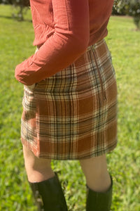 Cozy Plaid Pocket Skirt