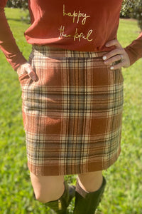 Cozy Plaid Pocket Skirt