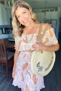 Pleated Palm Dress