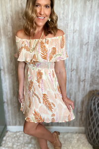 Pleated Palm Dress