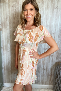 Pleated Palm Dress