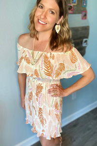 Pleated Palm Dress