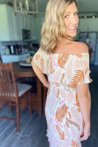 Pleated Palm Dress