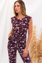 Load image into Gallery viewer, Plum Floral Jumpsuit
