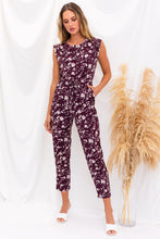 Load image into Gallery viewer, Plum Floral Jumpsuit
