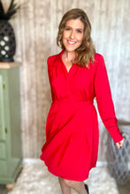 Load image into Gallery viewer, Romantic Red Shirt Dress
