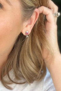 Wine Glass Stud Earrings
