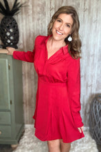 Load image into Gallery viewer, Romantic Red Shirt Dress

