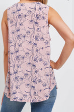 Load image into Gallery viewer, Rose &amp; Navy Sleeveless V-Neck Top
