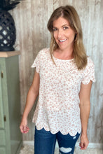 Load image into Gallery viewer, Floral Scalloped Top
