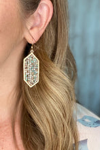 Load image into Gallery viewer, Glass Bead Hexagon Earrings
