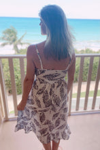 Load image into Gallery viewer, Smocked Palm Leaf Beach Dress
