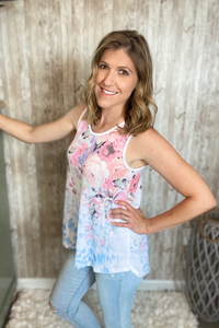 Spring Floral Printed Loose Fit Tank