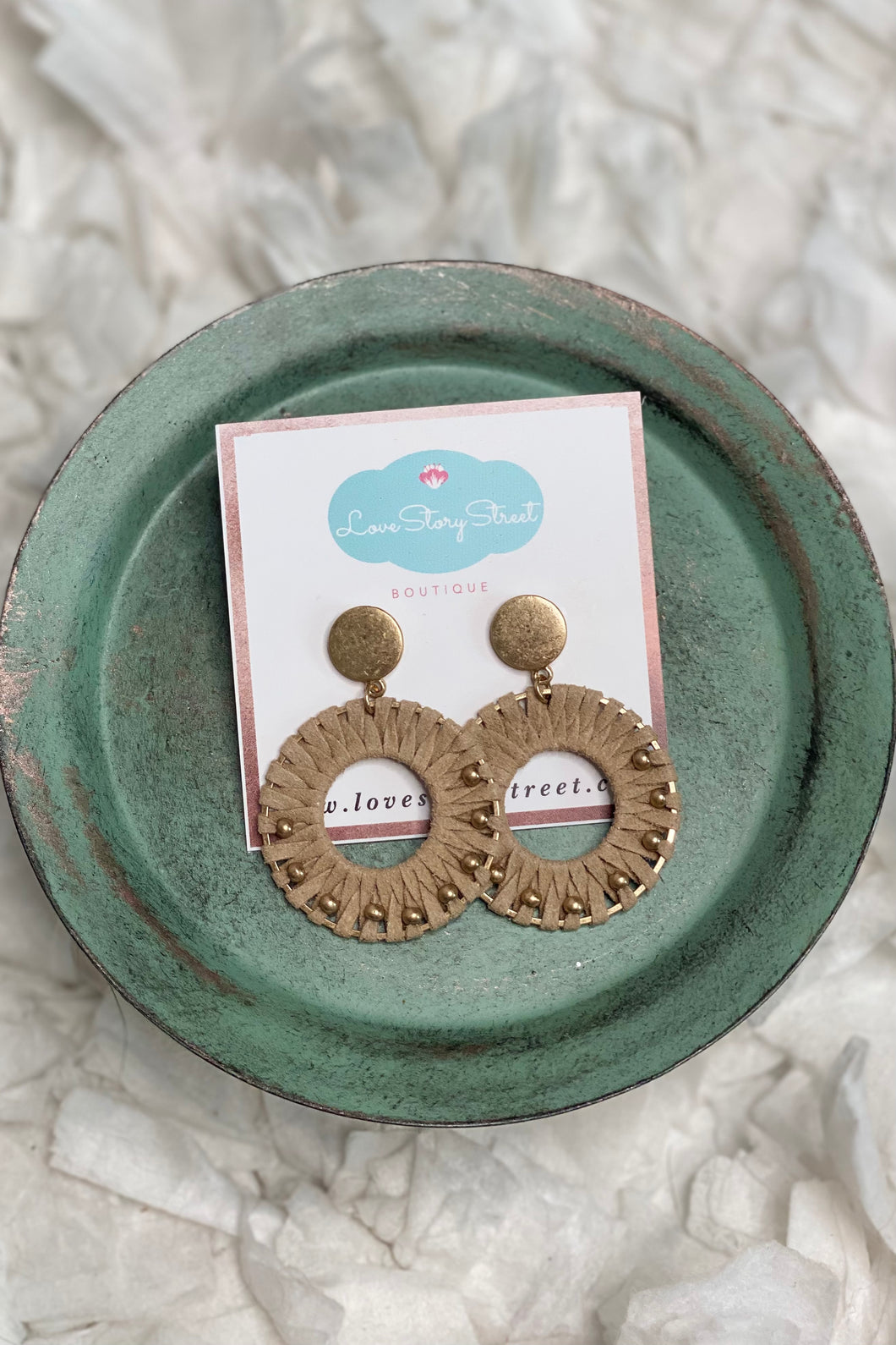 Suede Wrapped Hoop Earrings