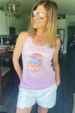 Load image into Gallery viewer, Rainbow Summer Vibes Flowy Racerback Tank
