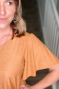 Swiss Dot Flutter Sleeve Top