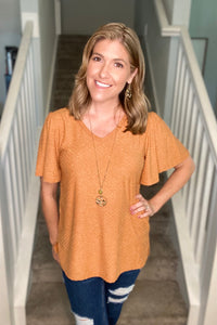 Swiss Dot Flutter Sleeve Top