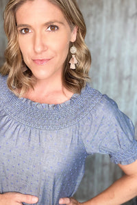 Swiss Dot Off Shoulder Top