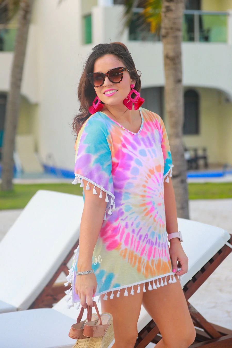 Tie-Dye Tassel Beach Cover-Up