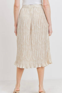 Tropical Tie Waist Pleated Skirt