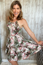 Load image into Gallery viewer, Tropical Print Tiered Sundress
