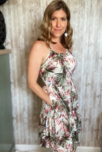 Load image into Gallery viewer, Tropical Print Tiered Sundress
