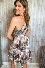 Load image into Gallery viewer, Tropical Print Tiered Sundress
