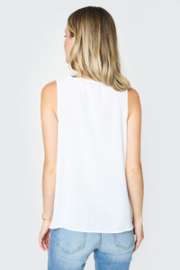 White Eyelet Sleeveless Top