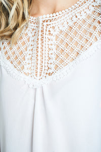 White Eyelet Sleeveless Top