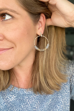 Load image into Gallery viewer, Blue &amp; Gold Beaded Hoop Earrings
