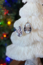 Load image into Gallery viewer, Black and White Buffalo Plaid Snowflake Earrings
