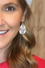 Load image into Gallery viewer, Black and White Buffalo Plaid Snowflake Earrings
