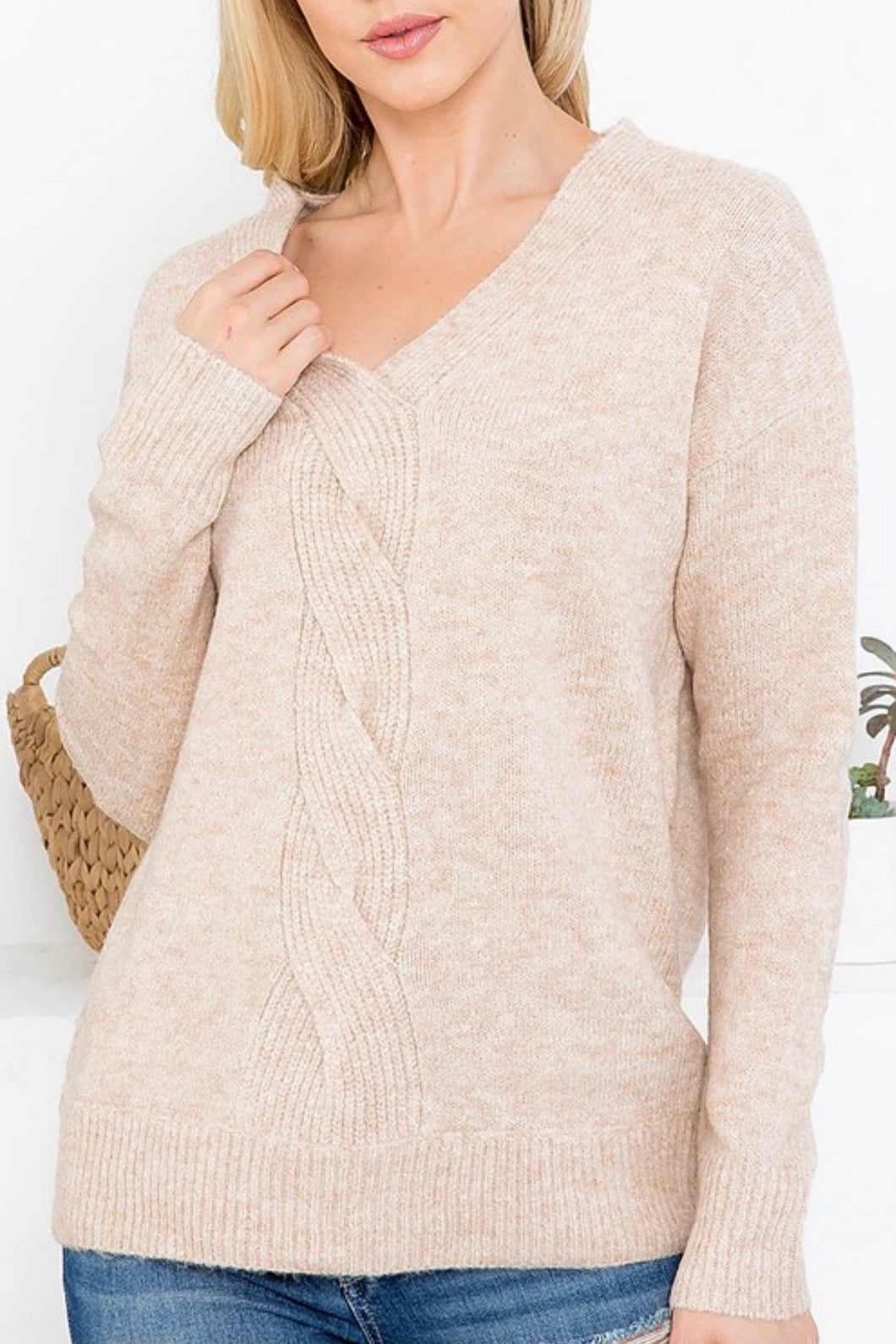 Oatmeal Cable Sweater
