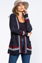 Load image into Gallery viewer, Navy Cable Knit Sweater Cardigan
