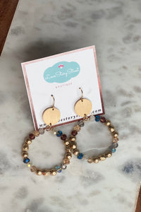 Glass Bead & Matte Gold Earrings